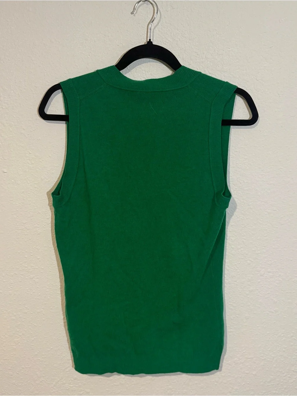J. Crew 90% Wool / 10% Cashmere Sleeveless V-Neck Knit Top Sweater Vest Green